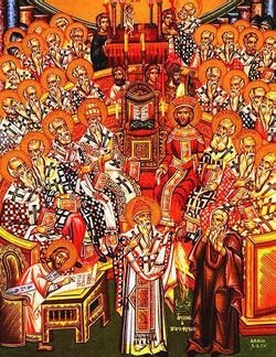 Icon depicting the First Council of Nicaea