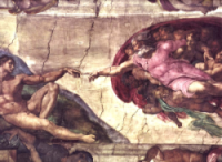 God creates Adam; Sistine Chapel, Michelangelo Buonarroti.