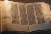 The Gutenberg Bible displayed by the United States Library of Congress