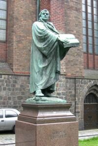 Statue of Martin Luther outside the Marienkirche in central Berlin