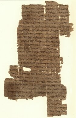 The reverse side of Papyrus 37, a New Testament manuscript of the Gospel of Matthew. Most likely originated in Egypt. Currently housed in: University of Michigan, Ann Arbor Library, Date: 3rd/4th Century
