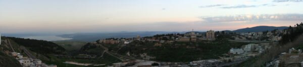 Safed, the Galilee’s Capital, with the Sea of Galilee, also known as Lake Kinneret, and the hilly landscape of the area