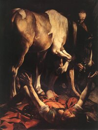 The conversion on the way to Damascus, by Caravaggio