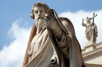 St. Paul statue in front of St. Peters Basilica, Vatican